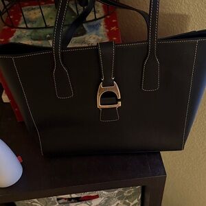 Dooney & Bourke Black Tote with Silver Buckle